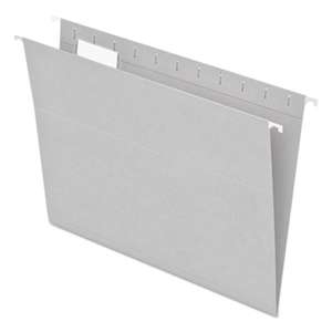 ESSELTE PENDAFLEX CORP. Colored Hanging Folders, 1/5 Tab, Letter, Gray, 25/Box