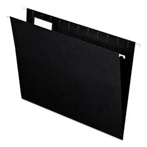 ESSELTE PENDAFLEX CORP. Colored Hanging Folders, 1/5 Tab, Letter, Black, 25/Box