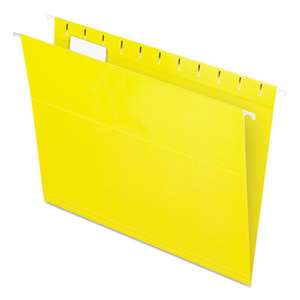 ESSELTE PENDAFLEX CORP. Colored Hanging Folders, 1/5 Tab, Letter, Yellow, 25/Box