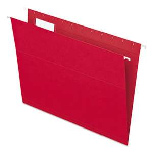 ESSELTE PENDAFLEX CORP. Colored Hanging Folders, 1/5 Tab, Letter, Red, 25/Box