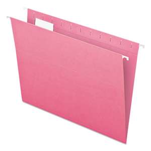 ESSELTE PENDAFLEX CORP. Colored Hanging Folders, 1/5 Tab, Letter, Pink, 25/Box