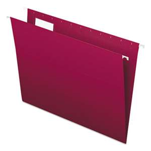 ESSELTE PENDAFLEX CORP. Colored Hanging Folders, 1/5 Tab, Letter, Burgundy, 25/Box