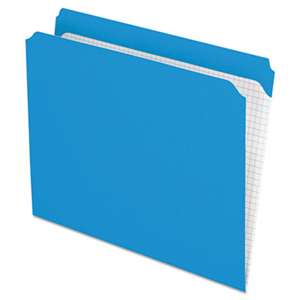 ESSELTE PENDAFLEX CORP. Reinforced Top Tab File Folders, Straight Cut, Letter, Blue, 100/Box