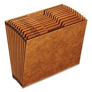 ESSELTE PENDAFLEX CORP. Heavy-Duty Expanding Open Top File, 12 Pockets, 1/3 Tab, Letter, Brown