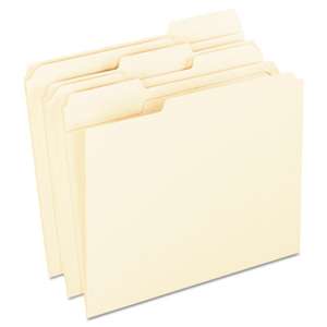 ESSELTE PENDAFLEX CORP. Reinforced Top Tab File Folders, 11 point Kraft, 1/3 Cut, Letter, 100/Box