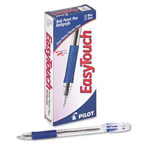 PILOT CORP. OF AMERICA EasyTouch Ball Point Stick Pen, Blue Ink, .7mm, Dozen