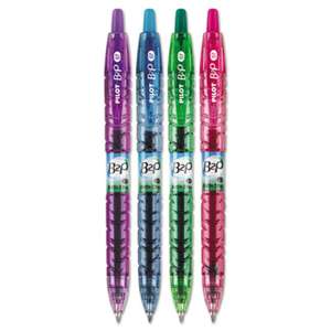 PILOT CORP. OF AMERICA B2P Bottle-2-Pen Colors Recycled Retractable Gel Ink Pen, Assorted, .7mm, 4/Pack