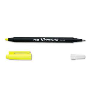 PILOT CORP. OF AMERICA Markliter Black Ballpoint Pen & Fluorescent Yellow Chisel-Tip Highlighter, Dozen