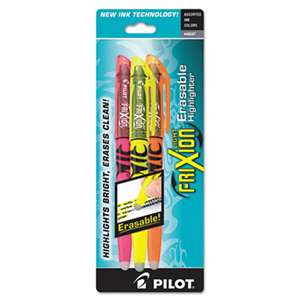 PILOT CORP. OF AMERICA Frixion Lite Erasable Highlighter, Assorted Ink, Chisel, 3/Pack