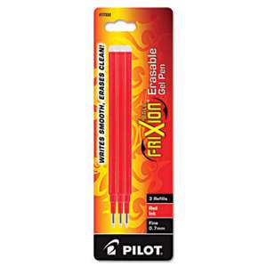 PILOT CORP. OF AMERICA Refill for FriXion Erasable Gel Ink Pen, Red, 3/Pk