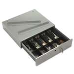 PM COMPANY Steel Cash Drawer w/Alarm Bell & 10 Compartments, Key Lock, Stone Gray