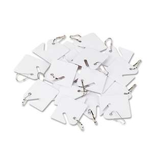 PM COMPANY Replacement Slotted Key Cabinet Tags, 1 5/8 x 1 1/2, White, 20/Pack