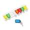 PM COMPANY Color-Coded Key Tag Rack, 8-Key, Plastic, White, 10 1/2 x 1/4 x 2 1/2