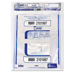 PM COMPANY Triple Protection Tamper-Evident Deposit Bags, 9 x 12, Clear, 100/Pack
