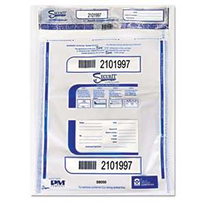PM COMPANY Triple Protection Tamper-Evident Deposit Bags, 15 x 20, Clear, 50/Pack