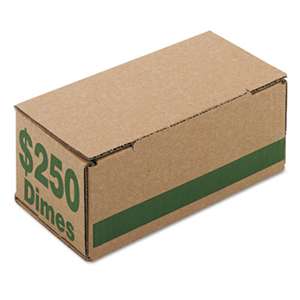 PM COMPANY Corrugated Cardboard Coin Storage w/Denomination Printed On Side, Green