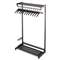 QUARTET MFG. Single-Sided Rack w/Two Shelves, 12 Hangers, Steel, 36" Wide, Black