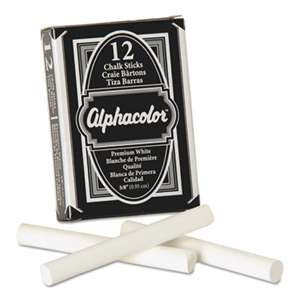 QUARTET MFG. Alpha White Chalk, Low-Dust, 12 Sticks/Pack