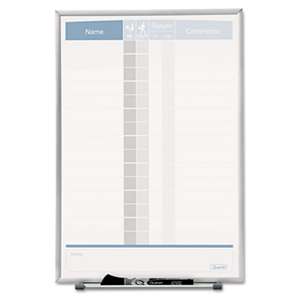 QUARTET MFG. Vertical Matrix Employee Tracking Board, 11 x 16, Aluminum Frame