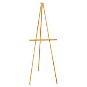 QUARTET MFG. Lightweight Tripod Floor Easel, 64" High, Natural Oak