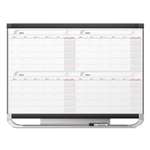 QUARTET MFG. Prestige 2 Total Erase Four-Month Calendar, 36 x 24, Graphite Color Frame