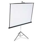 QUARTET MFG. Portable Tripod Projection Screen, 70 x 70, White Matte, Black Steel Case