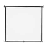QUARTET MFG. Wall or Ceiling Projection Screen, 70 x 70, White Matte, Black Matte Casing