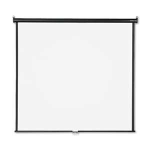 QUARTET MFG. Wall or Ceiling Projection Screen, 70 x 70, White Matte, Black Matte Casing