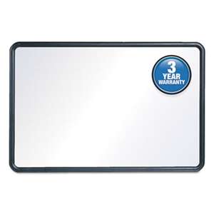 QUARTET MFG. Contour Dry-Erase Board, Melamine, 48 x 36, White Surface, Black Frame