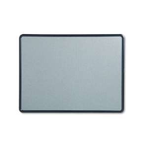 QUARTET MFG. Contour Fabric Bulletin Board, 48 x 36, Light Blue, Plastic Navy Blue Frame