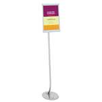 QUARTET MFG. Designer Sign Stand, Silver Aluminum Frame, 11 x 17