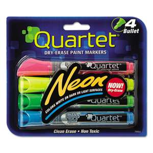QUARTET MFG. Neon Dry Erase Marker Set, Assorted, 4/Set