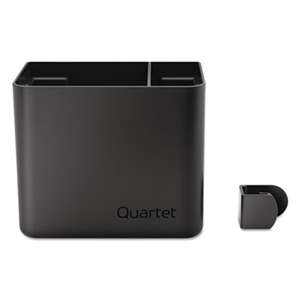 QUARTET MFG. Prestige 2 Connects Accessory Storage Cup, 2-Comp, 5 x 3 x 4, Plastic, Black