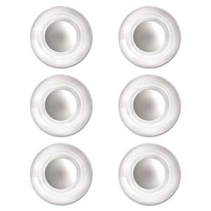 QUARTET MFG. Rare Earth Magnets, Clear, 3/4" Diameter, 6 per Pack