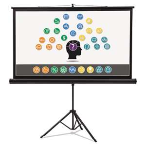 QUARTET MFG. Wide Format Tripod Base Projection Screen, 45 x 80, White