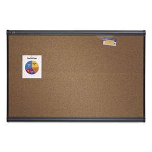 QUARTET MFG. Prestige Bulletin Board, Brown Graphite-Blend Surface, 36 x 24, Aluminum Frame