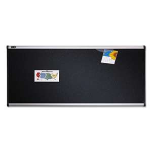 QUARTET MFG. Embossed Bulletin Board, Hi-Density Foam, 36 x 24, Black, Aluminum Frame
