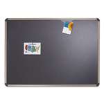 QUARTET MFG. Euro-Style Bulletin Board, High-Density Foam, 36 x 24, Black/Aluminum Frame