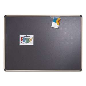 QUARTET MFG. Euro-Style Bulletin Board, High-Density Foam, 72 x 48, Black/Aluminum Frame