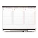 QUARTET MFG. Prestige 2 Total Erase 3-Month Calendar, 36 x 24, White, Graphite Frame