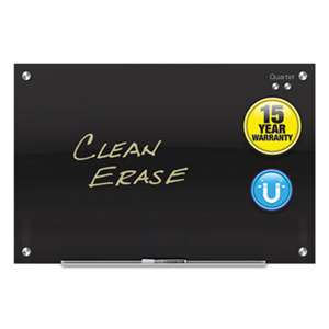 QUARTET MFG. Infinity Magnetic Glass Marker Board, 36 x 24, Black