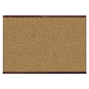 QUARTET MFG. Prestige 2 Magnetic Cork Bulletin Board, 36 x 24, Mahogany Frame