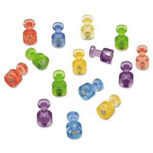 QUARTET MFG. Magnetic "Push Pins", 3/4" dia, Assorted Colors, 20/Pack
