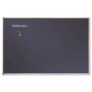 QUARTET MFG. Porcelain Black Chalkboard w/Aluminum Frame, 48 x 36, Silver