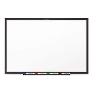 QUARTET MFG. Classic Melamine Dry Erase Board, 60 x 36, White Surface, Black Frame