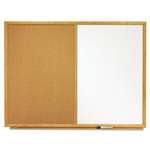 Quartet S553 Bulletin/Dry-Erase Board, Melamine/Cork, 36 x 24, White/Brown, Oak Finish Frame
