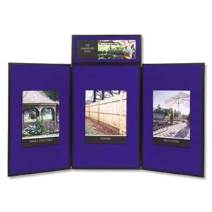 QUARTET MFG. Show-It! Display System, 72 x 36, Blue/Gray Surface, Black Frame