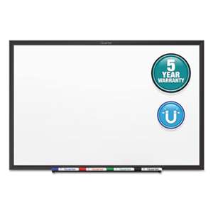 QUARTET MFG. Classic Magnetic Whiteboard, 36 x 24, Black Aluminum Frame