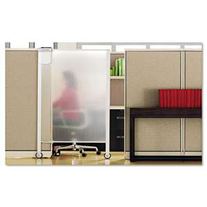 QUARTET MFG. Premium Workstation Privacy Screen, 38w x 64d, Translucent Clear/Silver