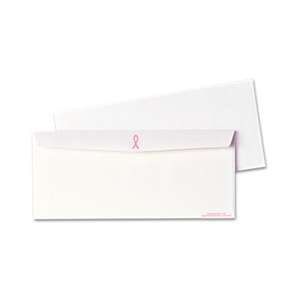 QUALITY PARK PRODUCTS Breast Cancer Awareness Envelope, #10, White/Pink Ribbon, 500/Box